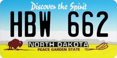 ND license plate HBW662
