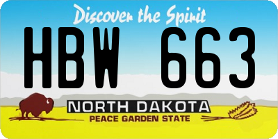 ND license plate HBW663