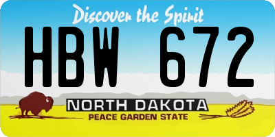ND license plate HBW672