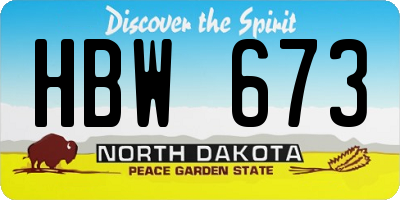 ND license plate HBW673
