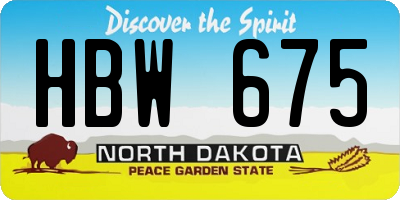 ND license plate HBW675
