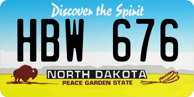 ND license plate HBW676