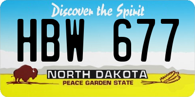 ND license plate HBW677