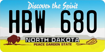 ND license plate HBW680