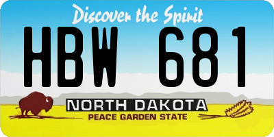 ND license plate HBW681