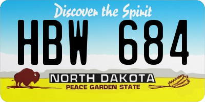 ND license plate HBW684