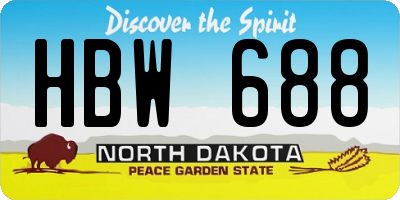 ND license plate HBW688