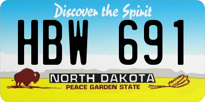ND license plate HBW691