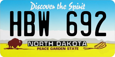 ND license plate HBW692