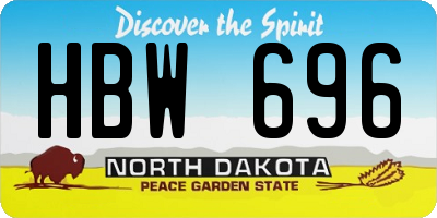 ND license plate HBW696