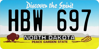 ND license plate HBW697