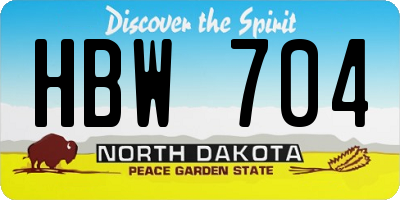 ND license plate HBW704