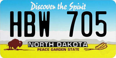 ND license plate HBW705