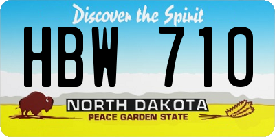 ND license plate HBW710