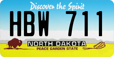 ND license plate HBW711