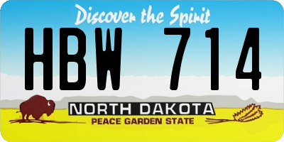 ND license plate HBW714