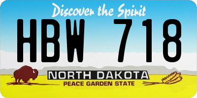 ND license plate HBW718