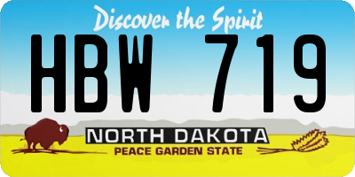 ND license plate HBW719