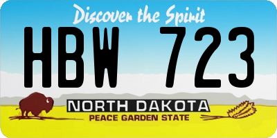 ND license plate HBW723