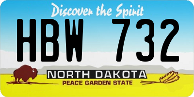 ND license plate HBW732