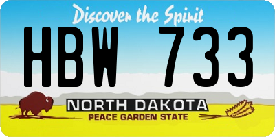 ND license plate HBW733