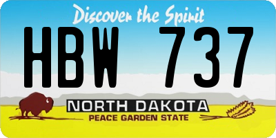 ND license plate HBW737
