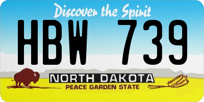 ND license plate HBW739