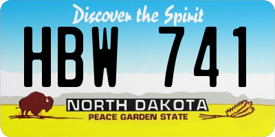 ND license plate HBW741