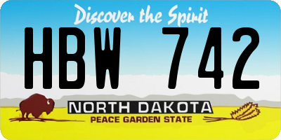 ND license plate HBW742