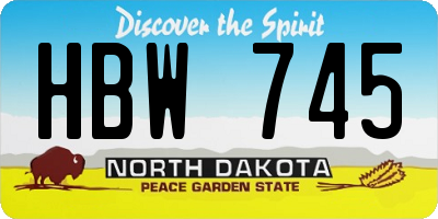 ND license plate HBW745