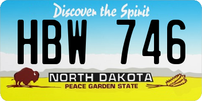 ND license plate HBW746