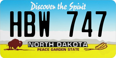 ND license plate HBW747