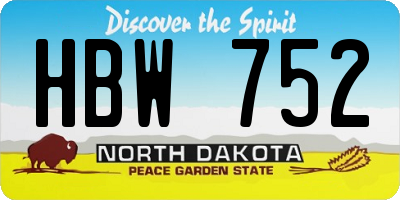ND license plate HBW752