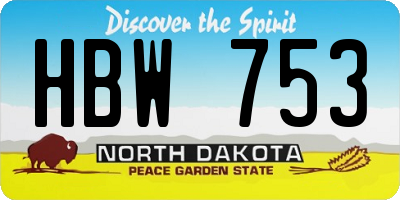 ND license plate HBW753