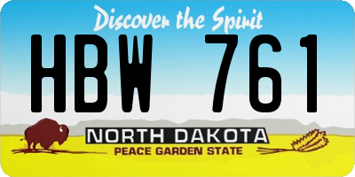 ND license plate HBW761