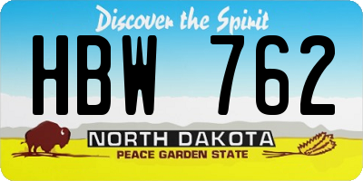 ND license plate HBW762
