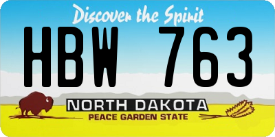 ND license plate HBW763