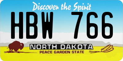 ND license plate HBW766