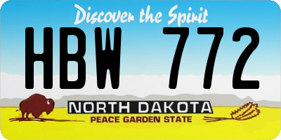 ND license plate HBW772
