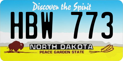 ND license plate HBW773
