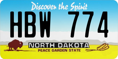 ND license plate HBW774