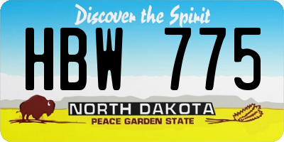 ND license plate HBW775