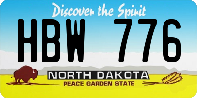 ND license plate HBW776