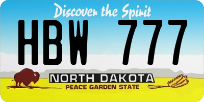 ND license plate HBW777