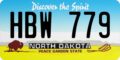 ND license plate HBW779