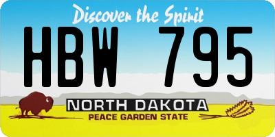 ND license plate HBW795