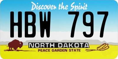 ND license plate HBW797