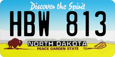 ND license plate HBW813