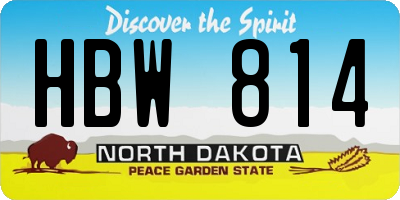 ND license plate HBW814