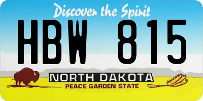 ND license plate HBW815